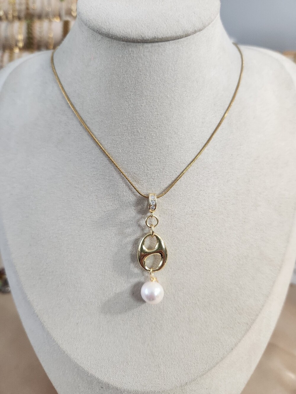 Handmade Freshwater Pearl Charm Necklace